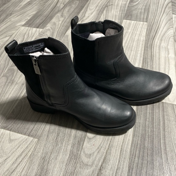 Vionic BrynnBlack Leather Waterproof ankle Boots Comfort Orthotopic Sole S8 X-14 - Picture 4 of 13